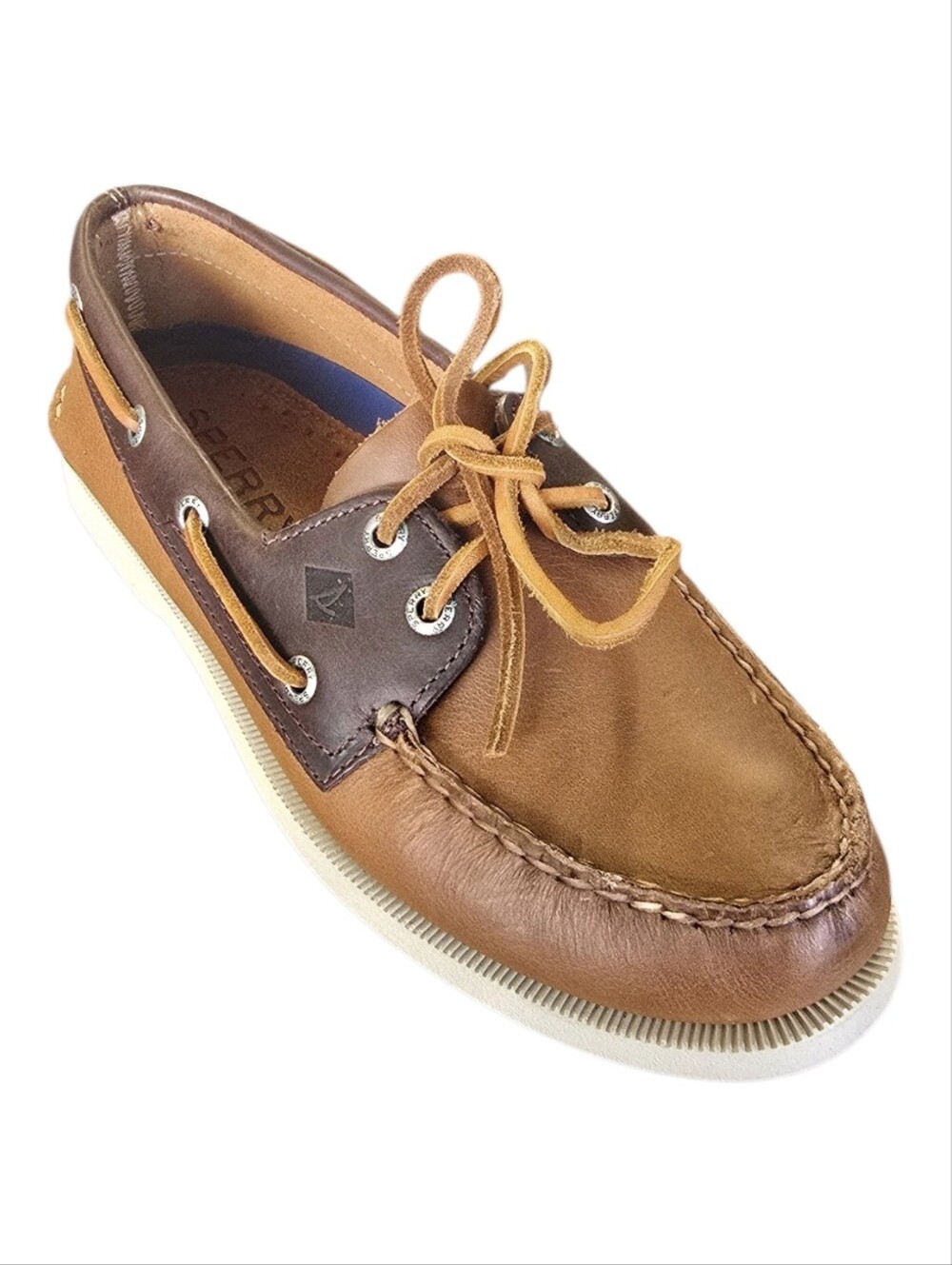 Sperry A/O 2-Eye Sarape Brown Leather Boat Shoes